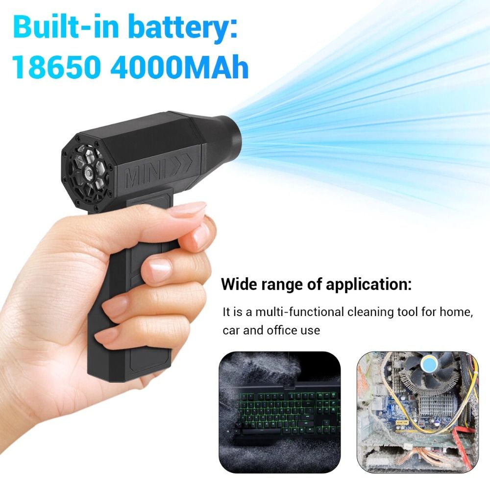 New 130000RPM Mini Turbo Jet Fan High-speed 4000mAh Electric Air Duster Multifunctional Powerful Airflow Handheld Violent Fan Car
