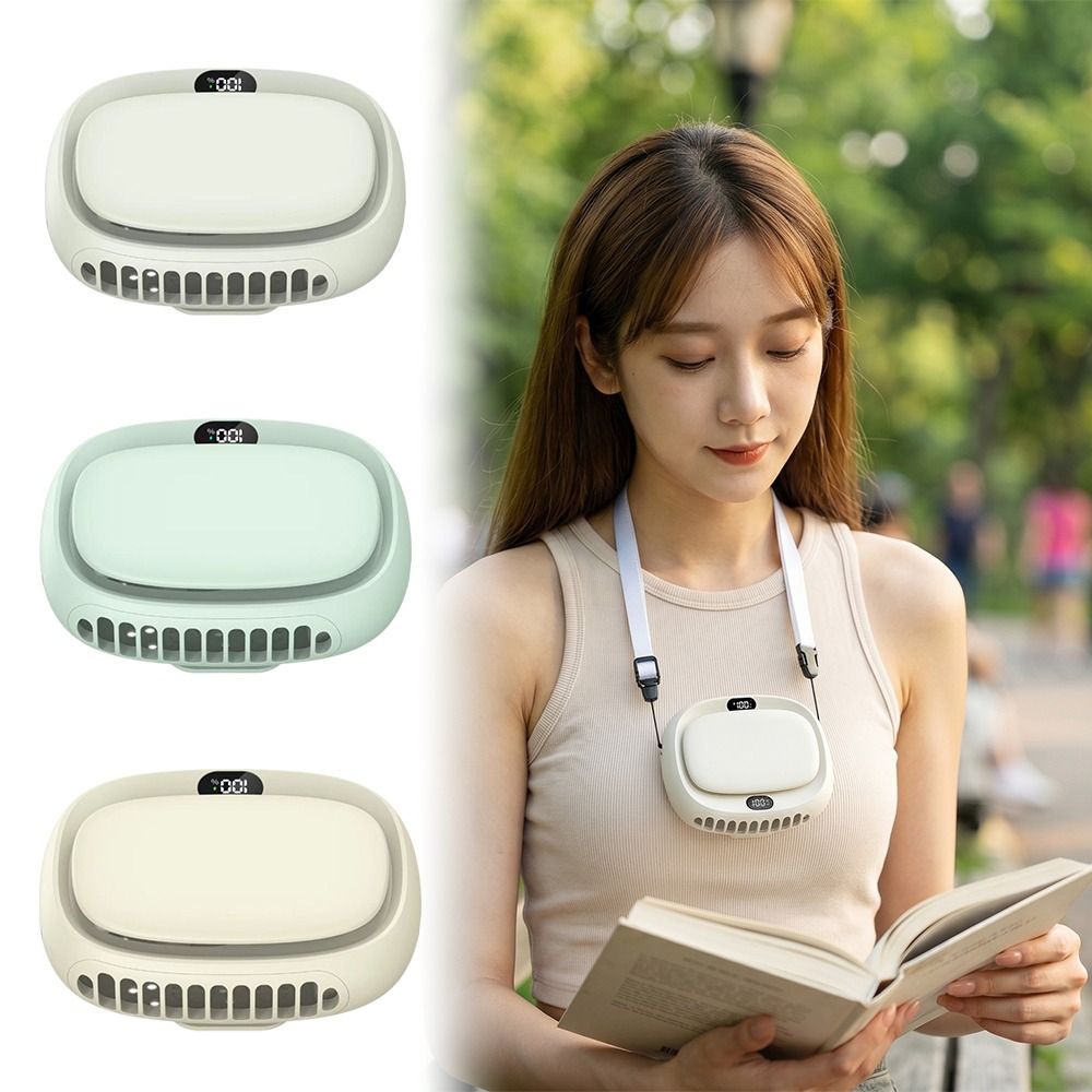 Mini Fan 5 Speed Adjustable Portable Rechargeable Fan Large Capacity Battery Display Screen Adjustable Waist Clip Fan Multi-function Handheld Design Rechargeable Fan Outdoor Use