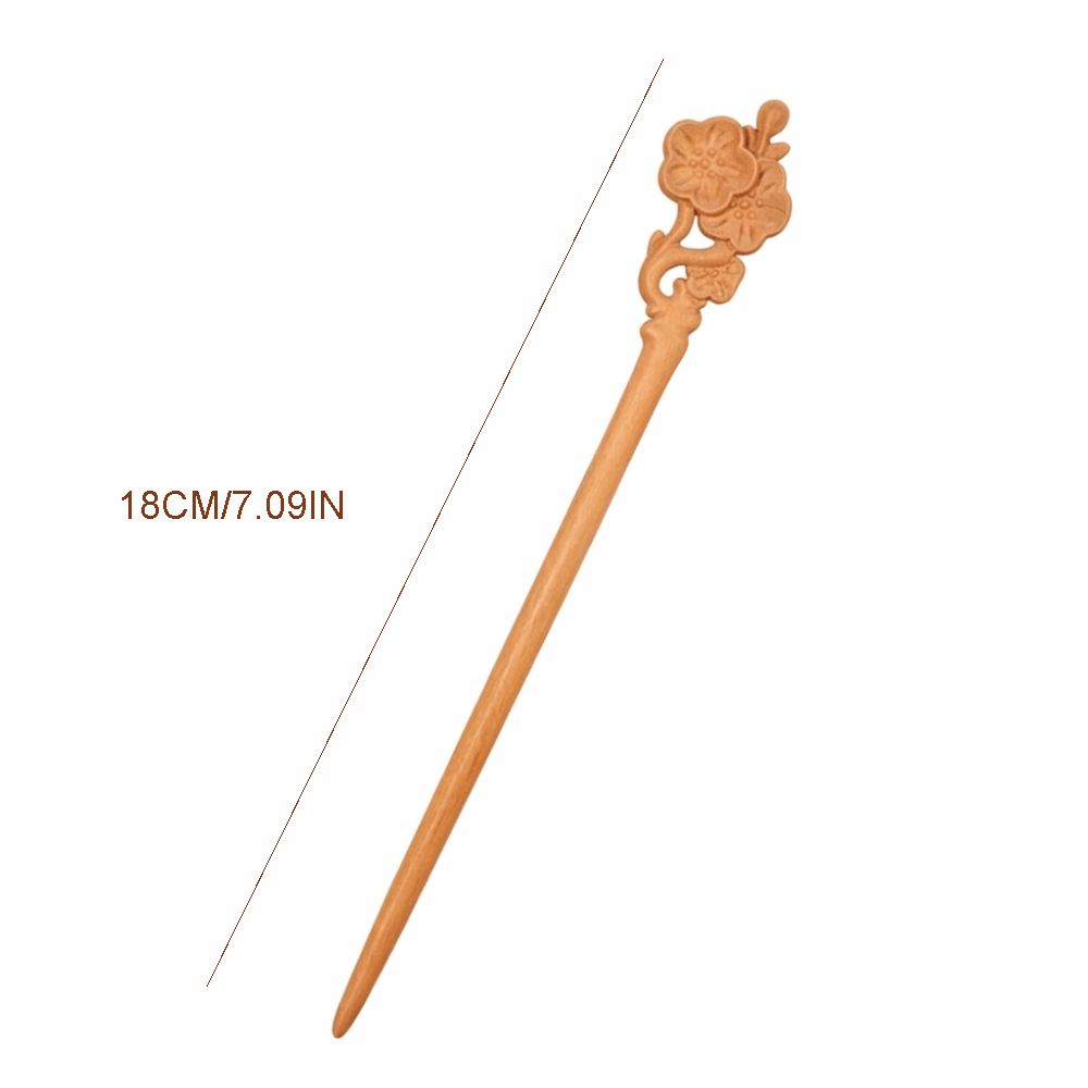 Antique Double-sided Carvings Wooden Hair Stick Updo Accessory Ethnic Style Hanfu Hairpin Hanfu Headwear Chinese Style Ancient Style Hair Chopstick Girl