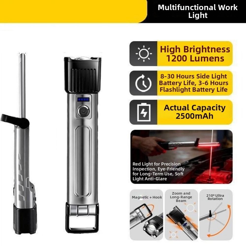 Multifunctional Rechargeable Folding Work Light Long-Lasting Super Brightness Flashlight Folding High-lumen Portable Searchlight Outdoor
