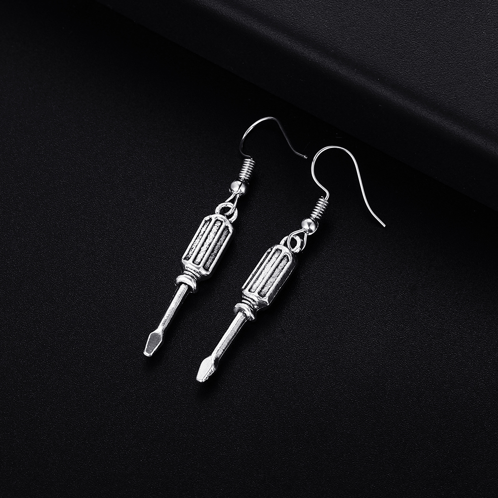【Hongtai Store】Vintage Moon Shape Dangle Earrings for Wo Girl Retro Drop Earrings Cute Small Object Jewelry Bijoux