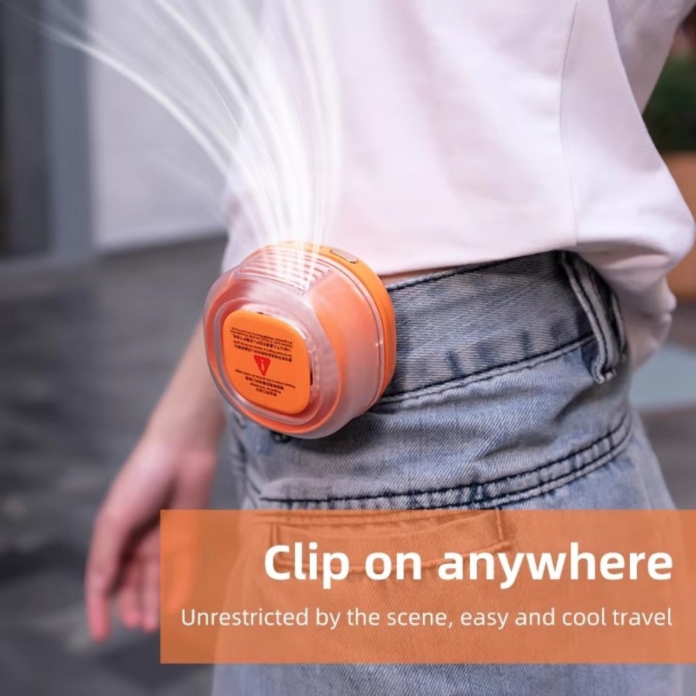 Portable 3 Speeds Clip-On Waist Fan 360° Rotatable Silent Operation Bladeless Neck Fan Rechargeable Strong Wind Mini Electric Fan Desktop Use