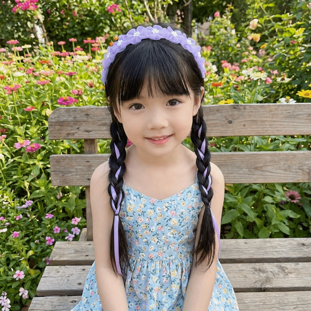 Fashion Tulle Flower Fairy Braided Headband Sweet Design Snow Yarn Floral Headband Chinese Style Solid Color Imitation Headband Pageant