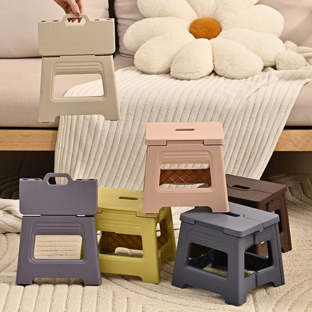 Multi Purpose with Handle Folding Step Stool Thickened Collapsible Small Bench Handheld Lightweight Foldable Stool Garden