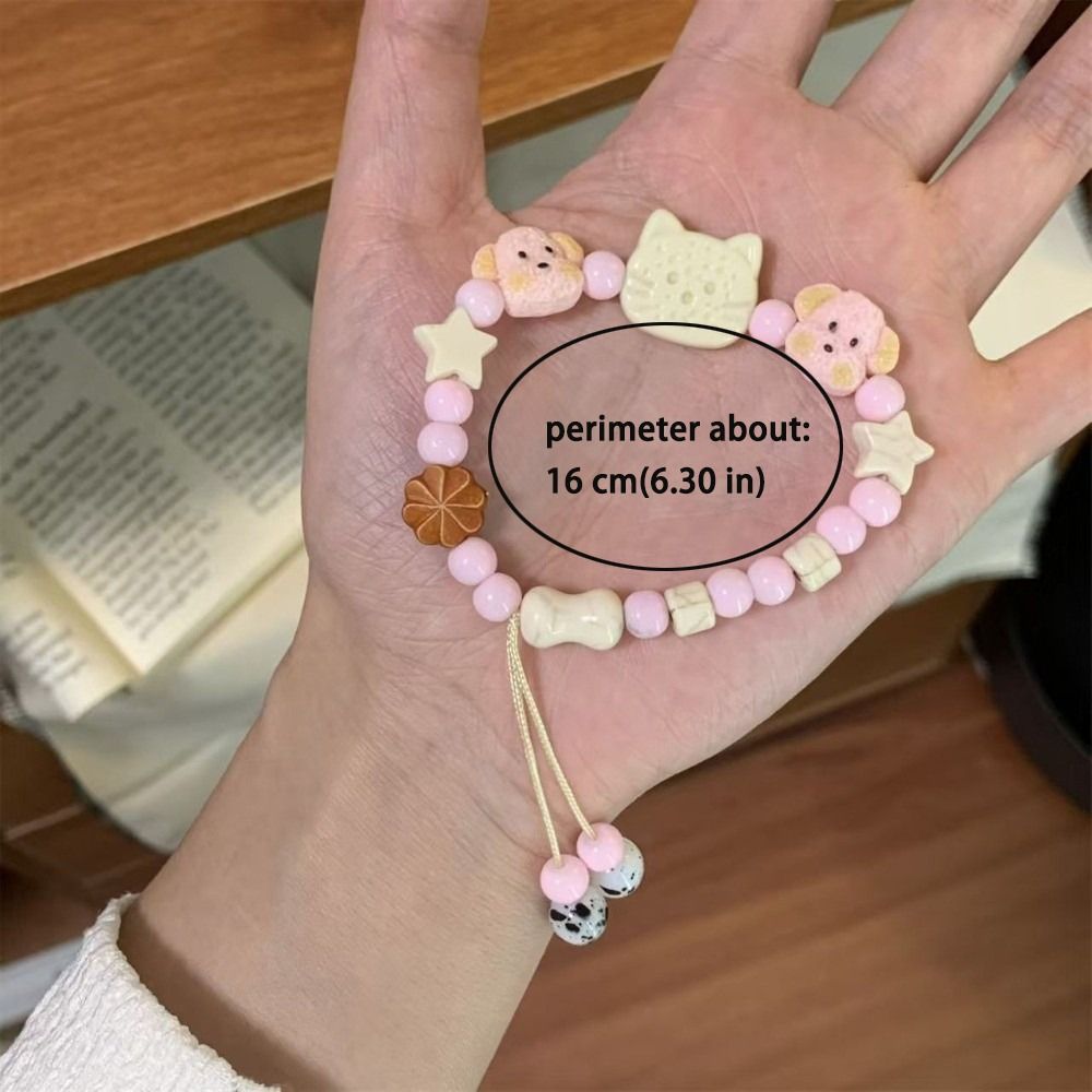 Sweet Cute Dog Beaded Bracelet Star Resin Biscuit Bear Bracelet Adjustable Cartoon Friendship Bracelet Gifts