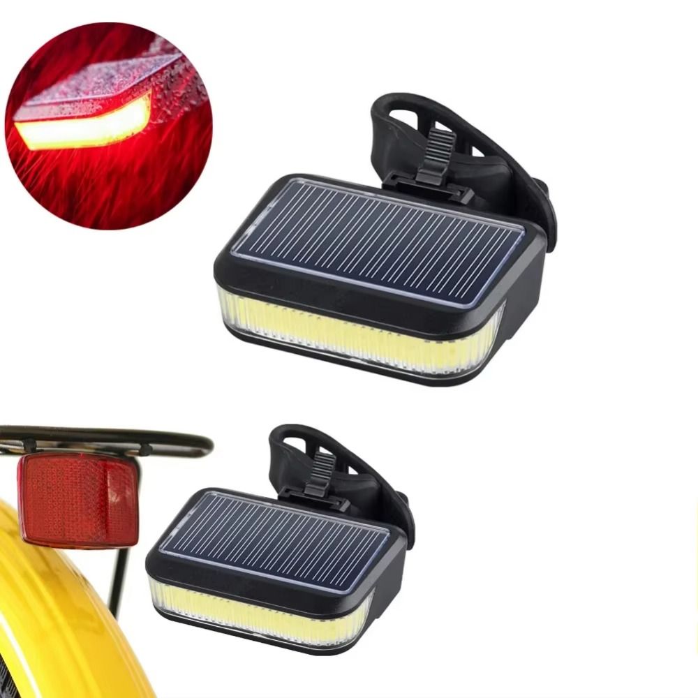 Creative 6 Gears Bike Solar Taillights Waterproof Multifunctional Charging Emergency Warning Lights Foldable Adjustable Solar Bicycle Rear Light Night