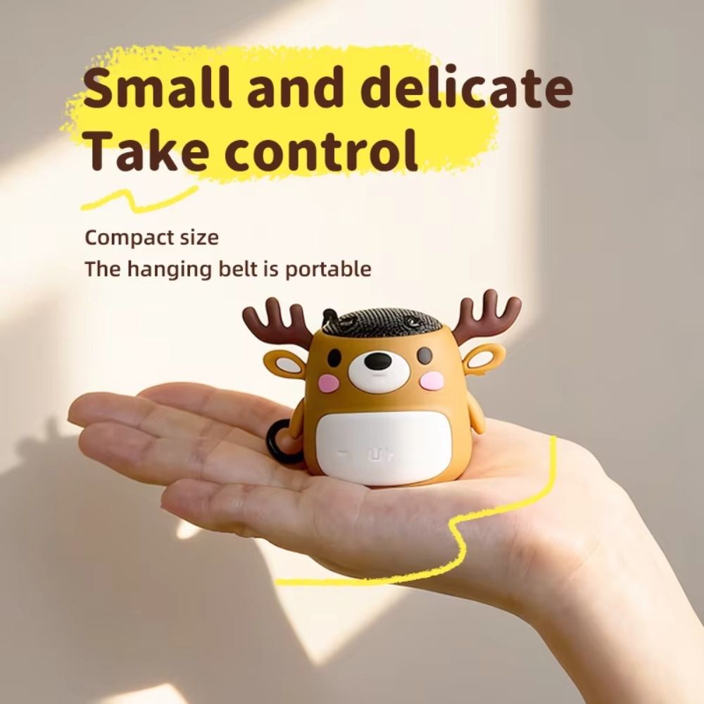 Classical Rich Bass Mini Bluetooth Speaker Waterproof HiFi Sound Deer Portable Speaker Cute Rechargeable Wireless Speaker Gift Decoration