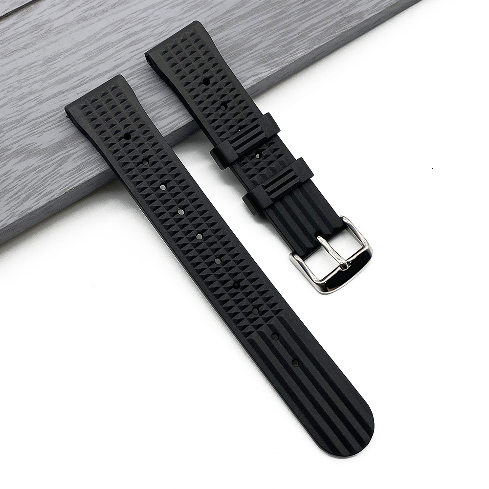 【Unique features】20mm 22mm Waffle Rubber Strap For Seiko Samsung Huawei Watch Sport Diving Waterproof Replace Silicone Strap Wrist Belt