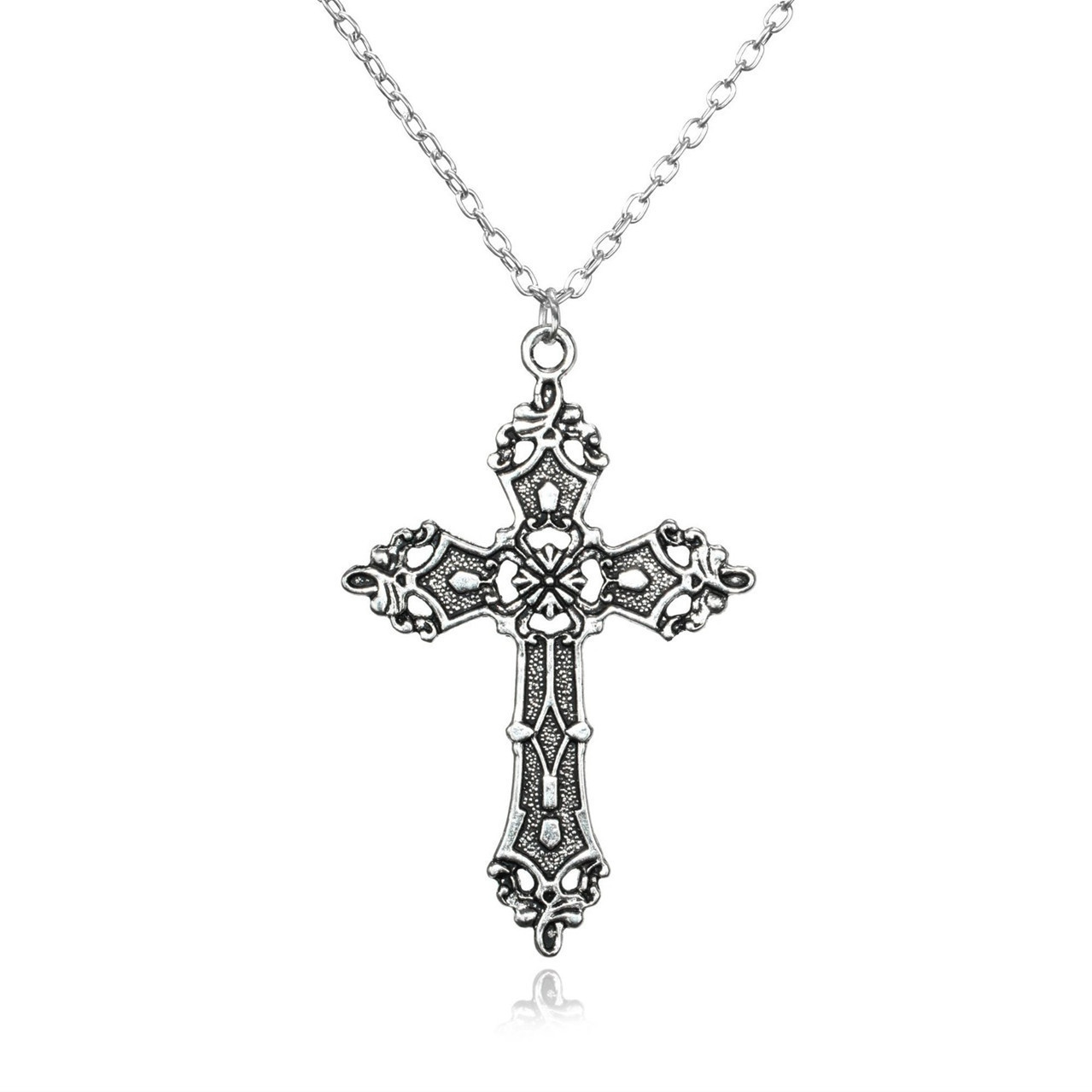 【New Arrivals】Baroque Cross Necklace Women's Personality Retro Bohemian Cold Style Pendant Wool Chain Gothic