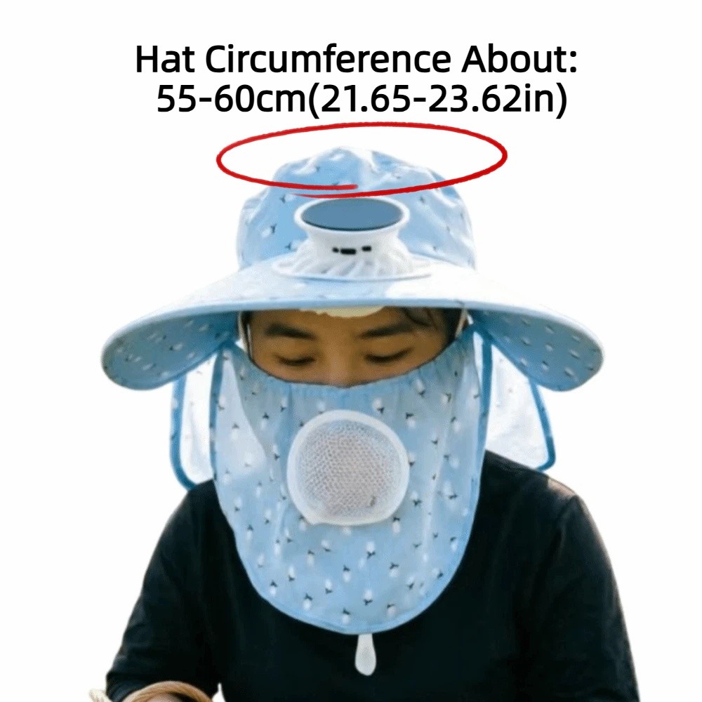 Gift Breathable Solar Fan Hat UV Protection Rechargeable Wide Brim Fan Hat Elastic Lightweight Summer Fan Visor Cap Camping