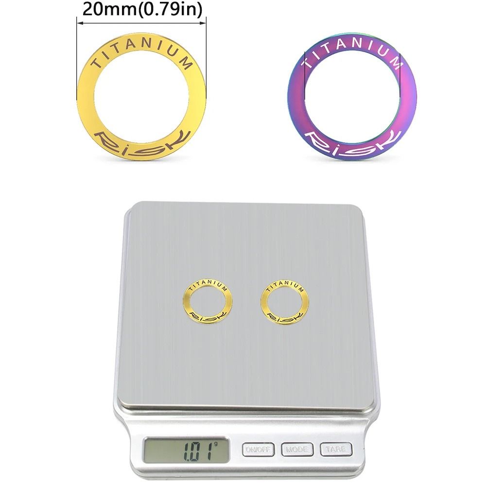 2PCS Cycling Protective Gasket Ring Bicycle Pedal Washer Titanium O Ring Bicycle Spacer Gasket Durable OD 20mm Bicycle Crank Protection Ring Outdoor Sports