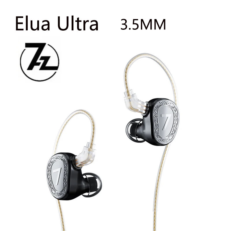 7Hz Elua Ultra Dual Dynamic Driver Earphone 2DD 3.5mm Target Curve Tuning with Premium Detachable Cable