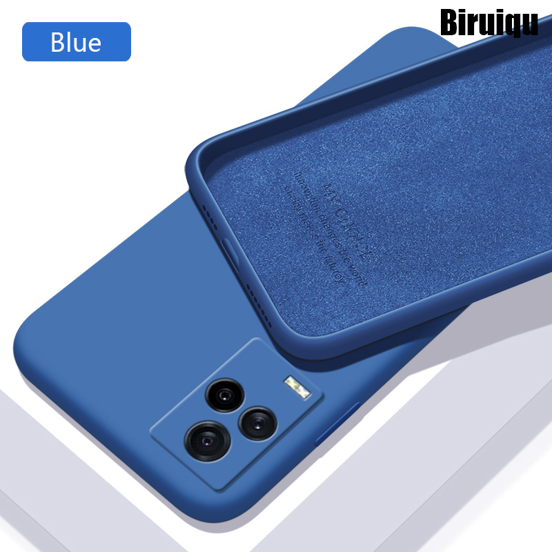 Biruiqu For IQOO 7 Case Liquid Silicone Soft Gel Rubber Shockproof Cover
