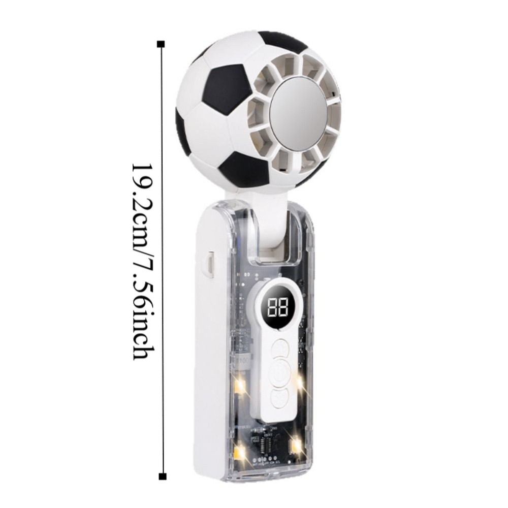 Portable Cooling 100 Levels Speed Soccer Theme Fan Small Size LED Display Screen Handheld Fan Creative Design Cooling Effect Mini Fan Travel Use