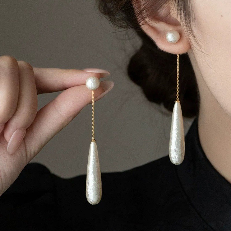 Elegant Noble Water Drop Earrings Pearl Jewelry for Women Trendy New Accessories