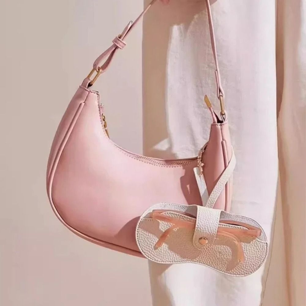 Simple Portable Pu Glasses Bag Dog Cat Hanging Glasses Storage Bag Glasses Clip Sunglasses Eyeglass Bag Female