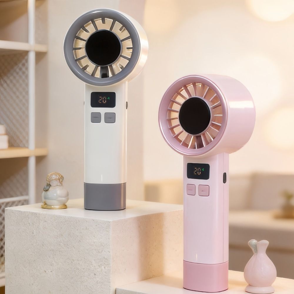 Convenient 199 Wind Speeds Portable Hand Fan LED Digital Display Rechargeable Electric Eyelash Fan Quiet Operation Adjustable Mini Bladeless Personal Fan Personal Cooling