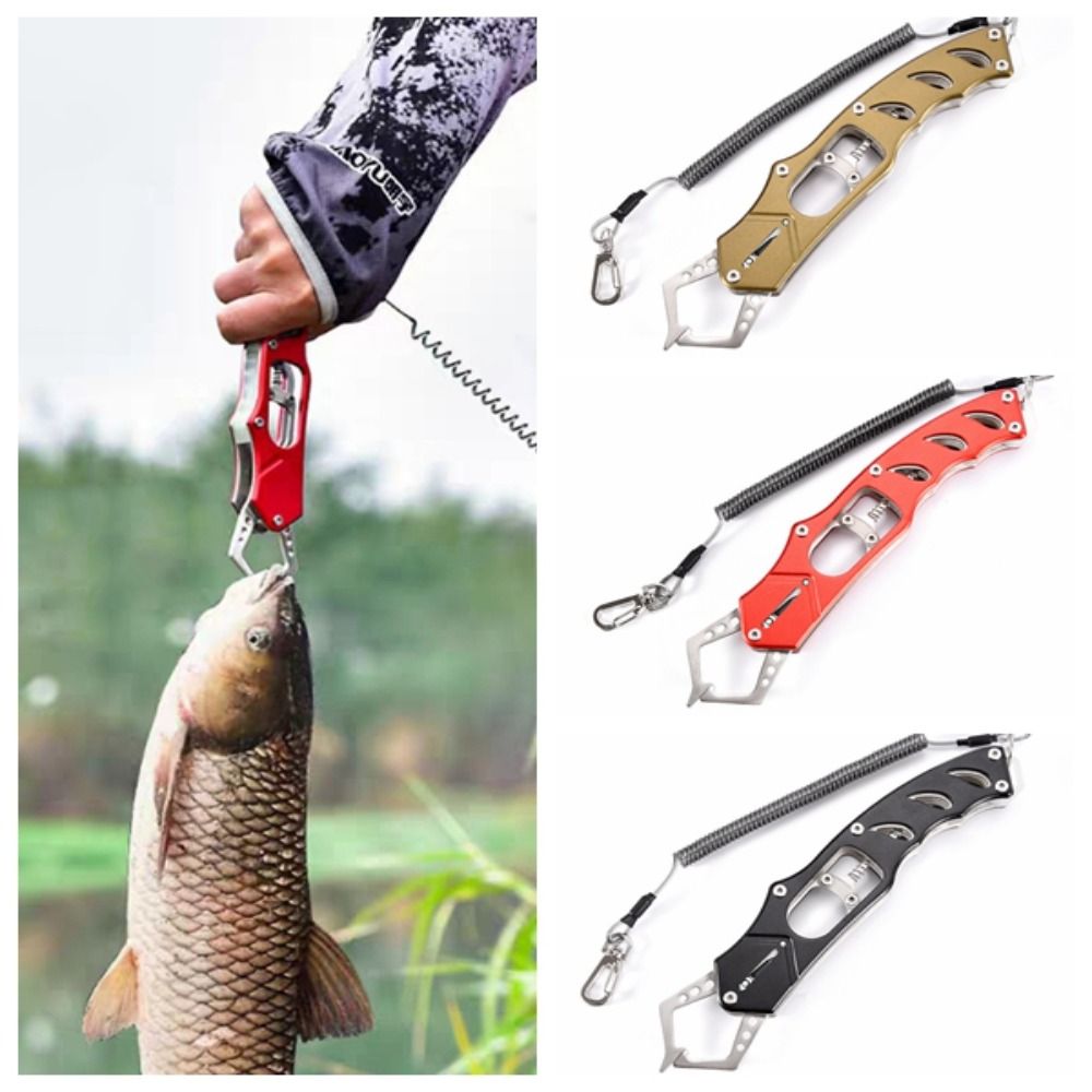 Controller Aluminum Alloy Metal Fishing Tongs Gripper Comfortable Grip Strong Locking Fish Nose Pliers Catch Fish Multifunction Fishing Lip Grip Grabber Fishing Tool