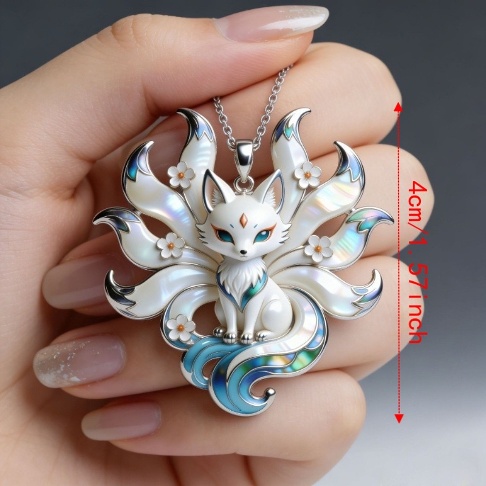 New Exquisite Pendant Necklace Trendy Fashion Deer Nine-tailed Vixen Pendant Traditional Mythology Style Chinese Lion Clavicle Chain Commute