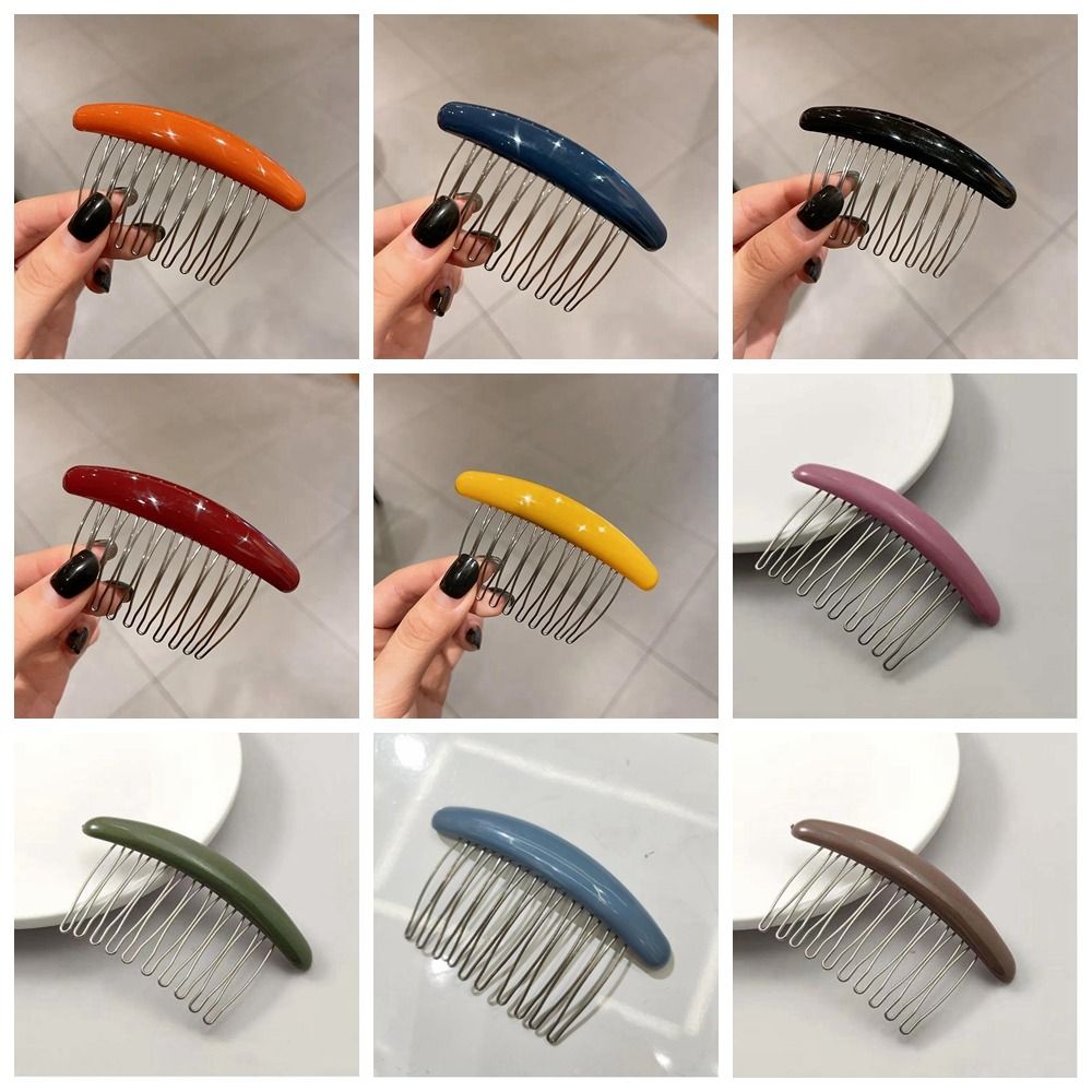 Simple Hair Comb Hair Comb Hairpin Candy Color Hair Clip Side Clip Hair Comb Clip Headwear Styling Tools Broken Hair Clip Student