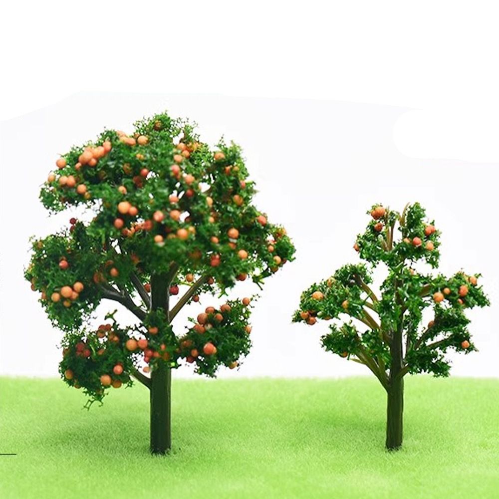 5pcs DIY Material Plastic Fruit Tree Model Small Artificial Miniature Landscape Fake Simulated Garden Sand Table Model Desktop