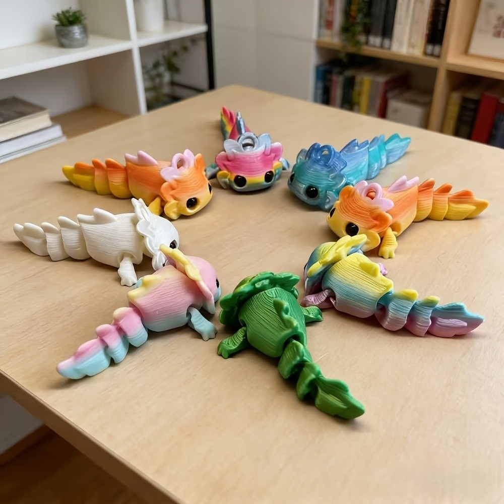 8pcs Cute Colorful Salamander Figurine Funny Flexible Joints Desk Decoration Creative Mini Salamanders Ornaments Holiday Gifts