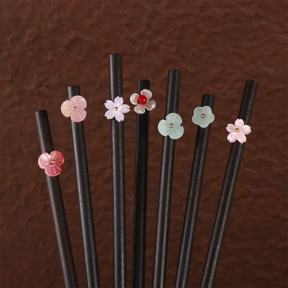 Ladies Headdress Classic Vintage Simple Hanfu Hair Accessories Hair Sticks Flower Hairpins Wooden Hairpin
