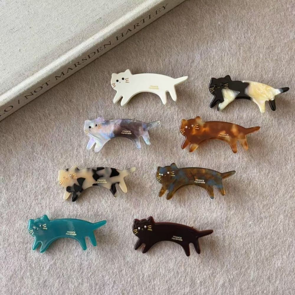 Fashion Kitten Cat Shaped Hair Clip Geometry Animals Hairpin Small Headwear Cute Side Clip Travel