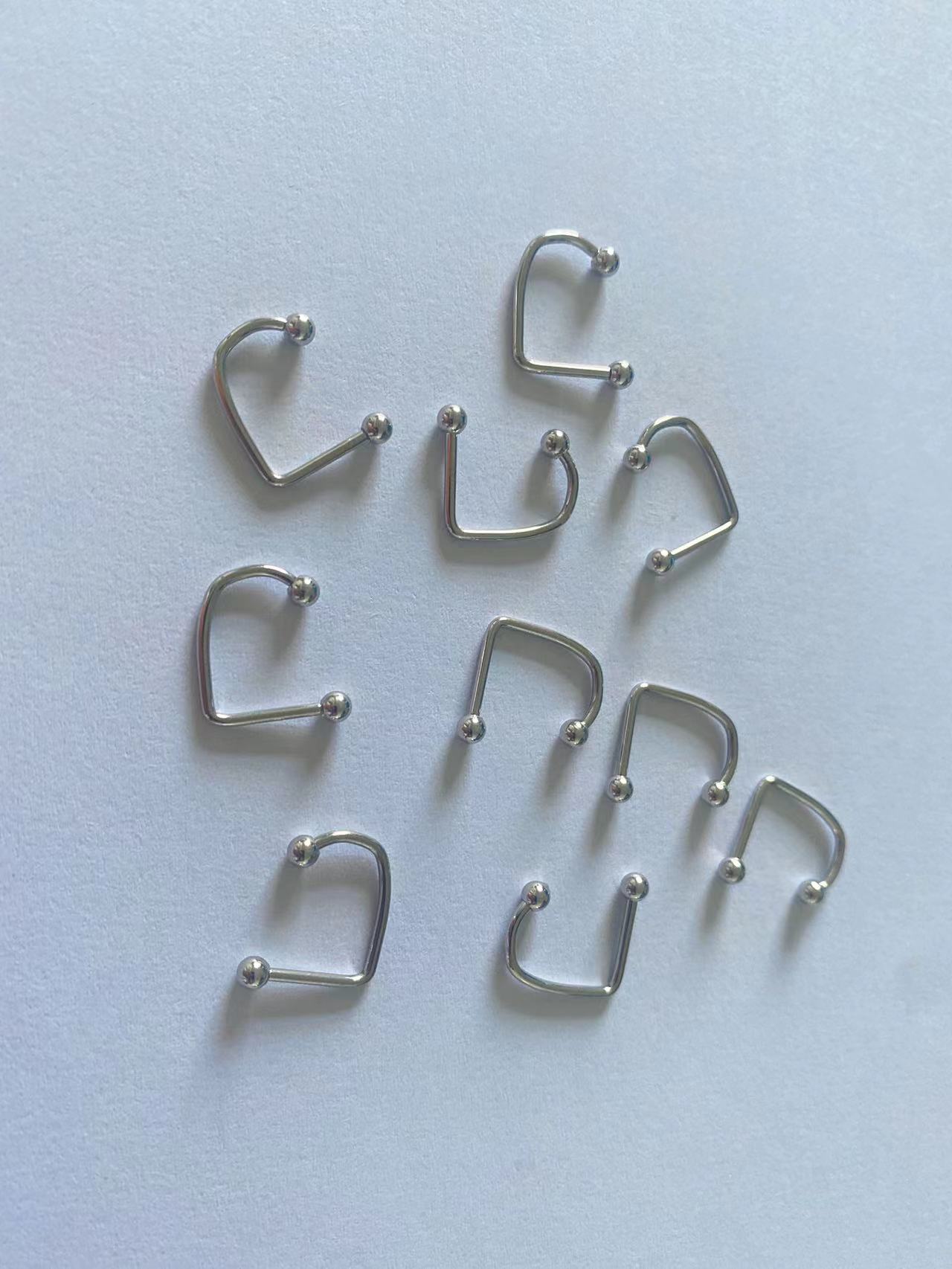 【Quality certifications】New U-shaped lip nail lip ring stainless steel punk body high and low piercing jewelry