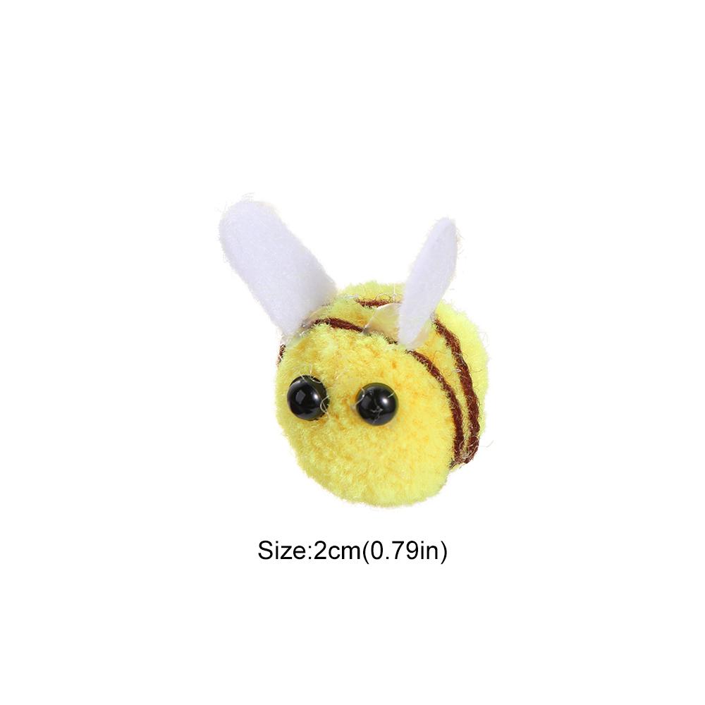 10pcs DIY Yellow Wool Felt Little Bee Felt Ball Creative Artificial Bees Crafts Cute Mini Bee Clothing Decor