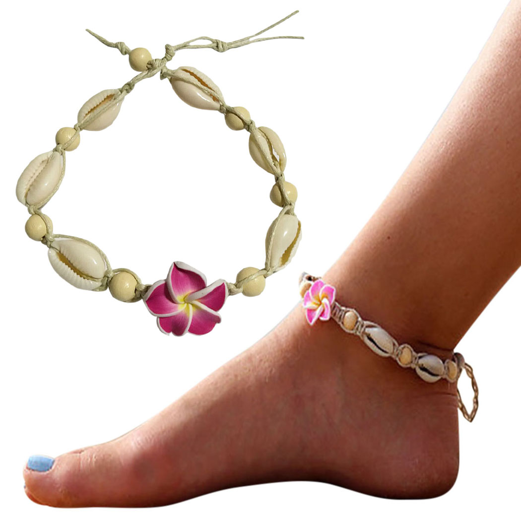 【Exclusive Natural Shell Conch Anklets For Wo Anklet Bracelet Leg Flower Shell Bead Foot Chain Ankle Beach Jewelry Gift
