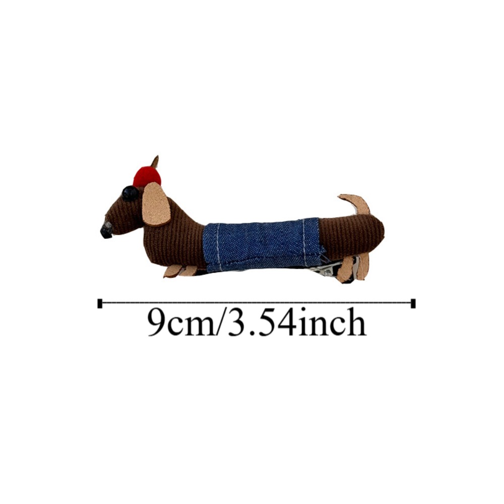 Niche Cloth Dachshund Hairpin Cute Cartoon Dog Hair Tie Puppy Headwear Cartoon Shark Clip Girls