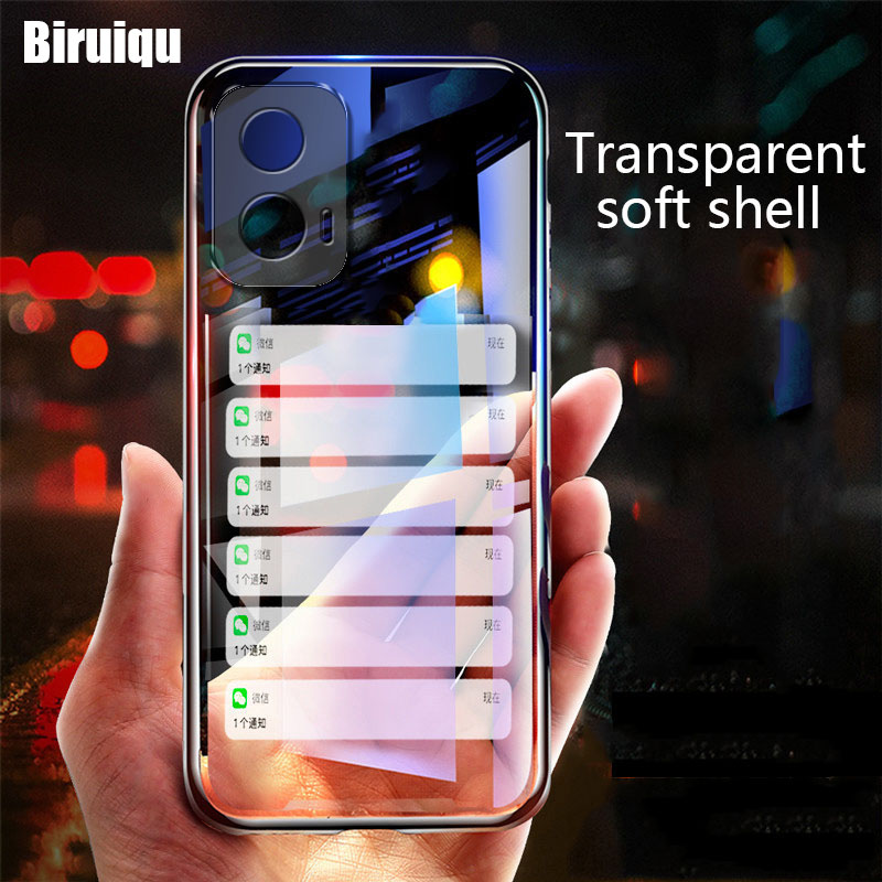 Biruiqu For Motorola Moto G35 Back Cover Soft Casing Transparent TPU Simple Case Covers
