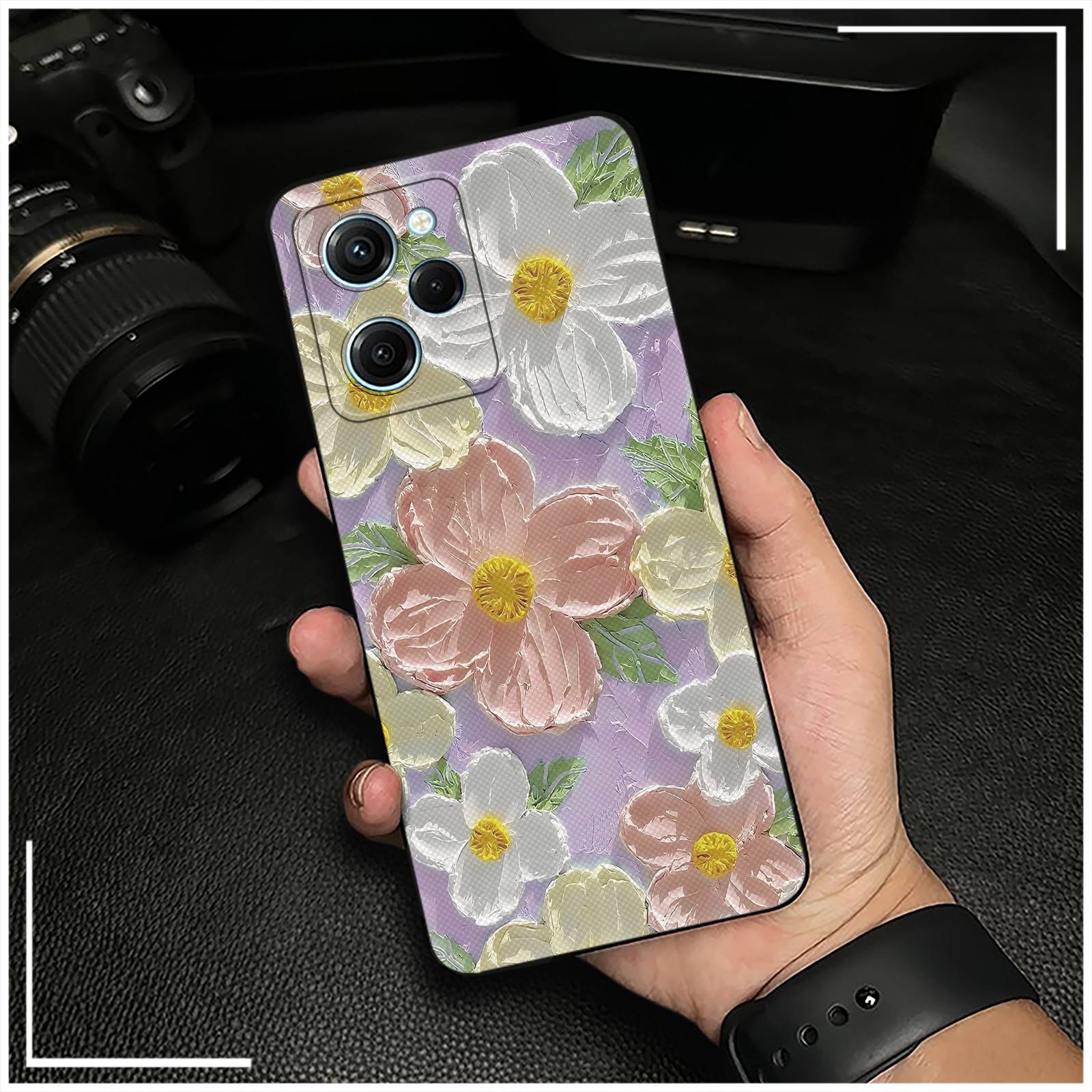 Shockproof Durable Phone Case For Redmi Note12 Pro Speed/Poco X5 Pro 5G TPU flower Graffiti Oil Painting Fashion Design