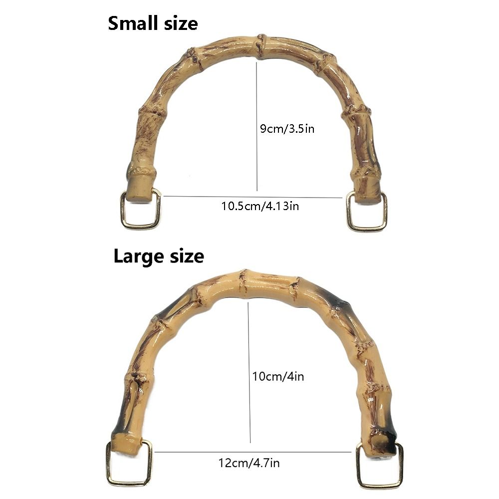 2Pcs Handle Replacement Natural Bamboo Handles Stylish Exotic U Shape Handbag Handle Handcrafted Smooth Touch Bamboo Purse Handles Hand Bags