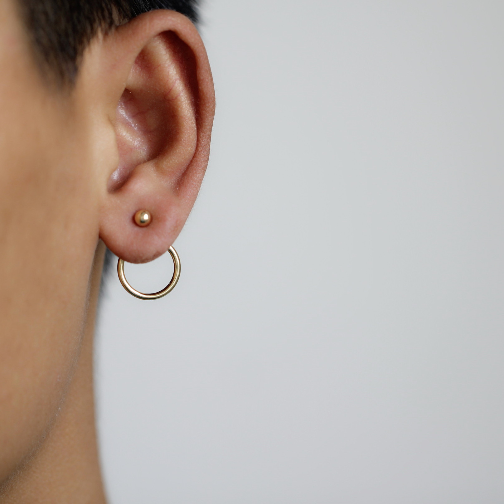 【New Arrivals】Jewelry Simple Style Geometric Round Metal Rear Hanging Earrings Women's Earrings