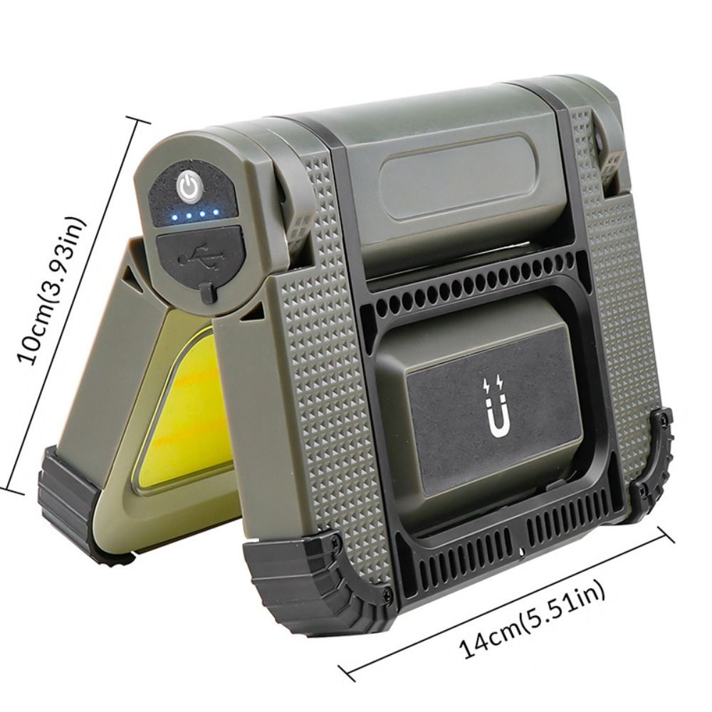 Dual Charging Magnetic Design Portable Camping Light Hanging Design LED Illumination Foldable Work Light Adjustable Brightness Compact Size Solar Rechargeable Lamp Tent Interior