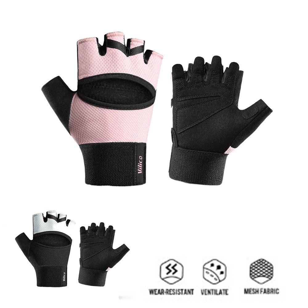 1Pair Windproof Breathable Gym Fitness Gloves Half Finger Wear-Resistant Fishing Gloves Anti-Slip Palm Protection Sport Riding Gloves Women Men