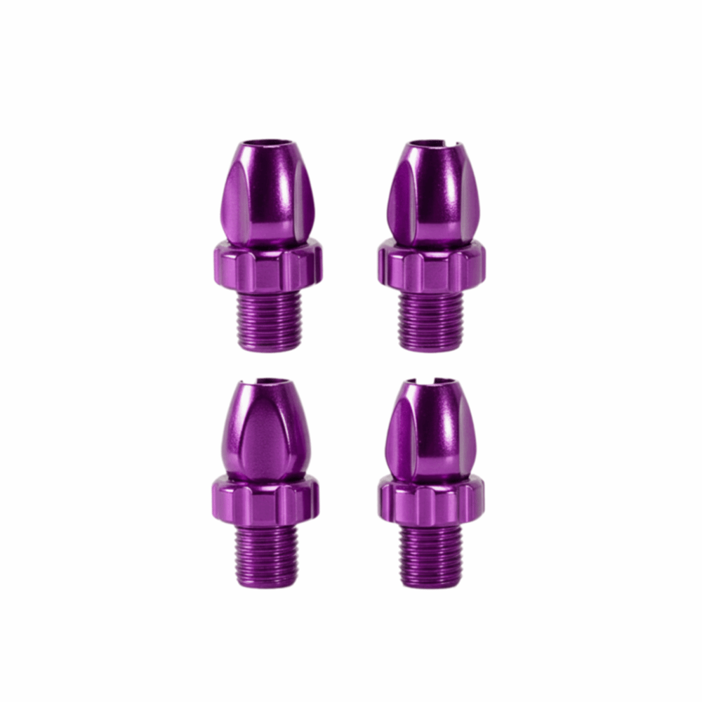 4PCS Durable Aluminum Alloy Bike Brake Lever Adjuster Screws 10mm Purple Bike Brake Adjuster Screws Easy Installation Compact Brake Lever Adjuster Bolts Workshop Use