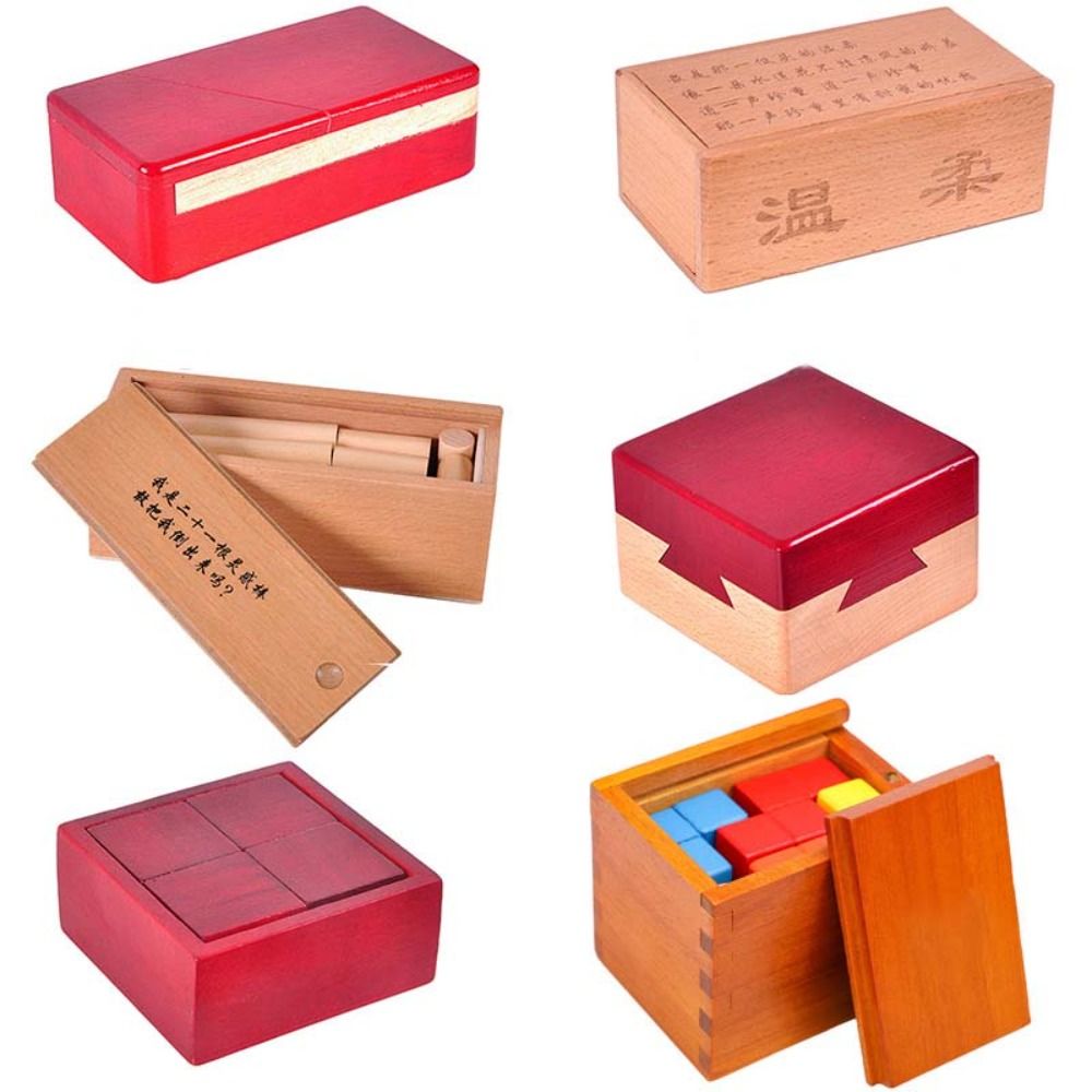 Classic Unlock Wooden Brain Teaser Puzzle Opening Puzzle Box Luban Lock IQ Puzzle Mind Brain Teaser Brain Teaser 3D 3D Wooden Puzzles Teenager Gifts