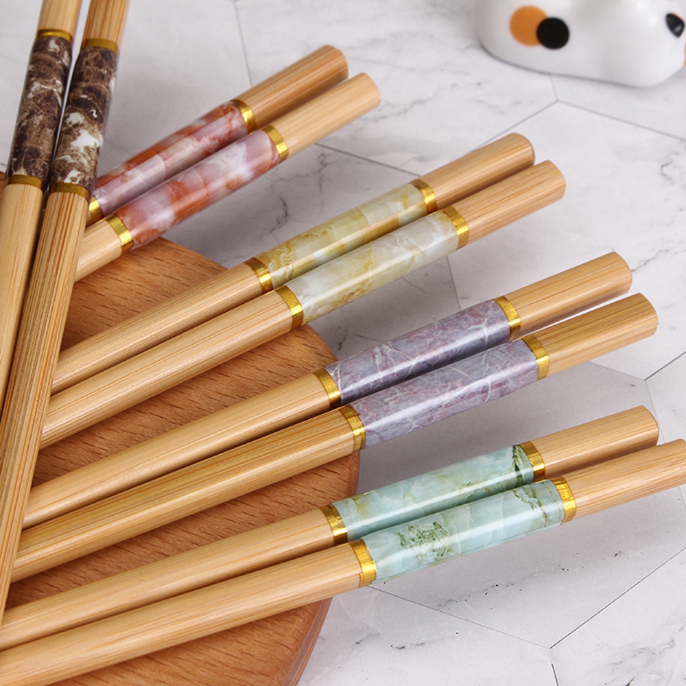 Bamboo 5Pairs Rice Sushi Anti-skid Kitchen Supplies Chopsticks Tableware Dinnerware Set