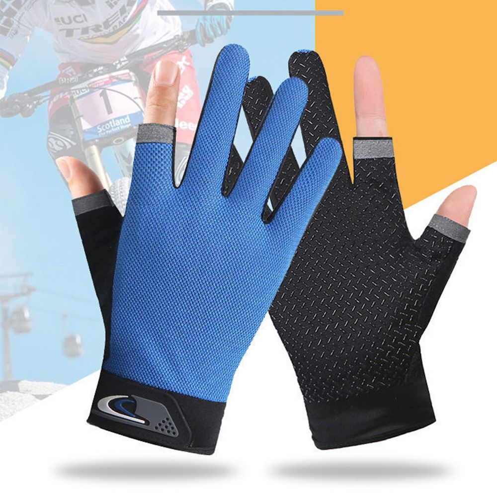 Durable 1Pair Carp Mitten Touch Screen Gloves Fishing Accessories Outdoor Sport Fishing Gloves Protective Mittens Three Fingers Gloves Anti-skid Mittens