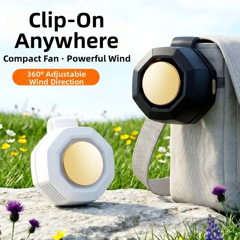 Durable 3 Speeds Clip-On Waist Fan Mute Wearable Hanging Waist Fan Rechargeable Silent Operation Portable Cooling Clip Fan Camping