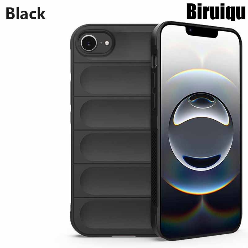 Biruiqu For iPhone 17 Illusionary Shield Silicone Soft Shell Anti-fall And Shock-absorbing Protective Phone Case