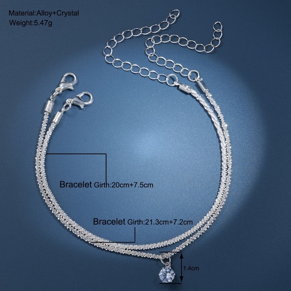Wristbands Thin Double Layered Ankle Chain Simple Fashion Anklet Shine Light Friendship Bracelet Gifts