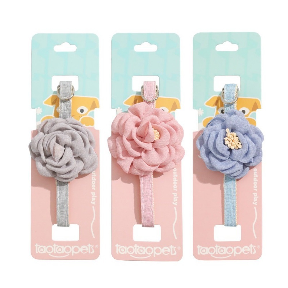 New Buckle Pet Cat Collar with 3D Flower Soft Adjustable Puppy Pet Collar Durable Healthy Cats Collar Pet Decorative