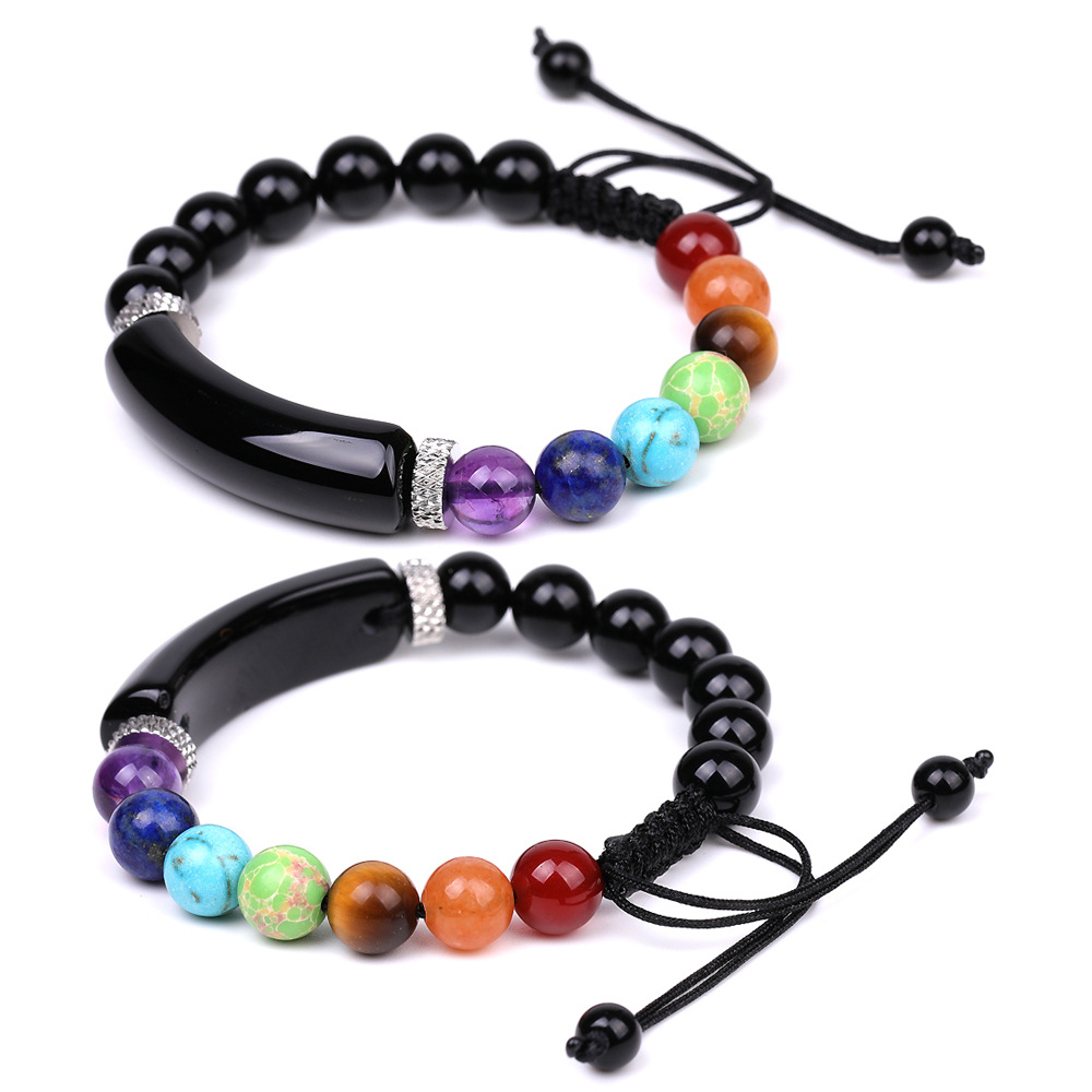 【Prices are low- Now beslow】Natural Stone Amethyst Tiger Eye Hand Brand Women's Agate Pink Crystal Colorful Yoga Woven Bracelet for Men