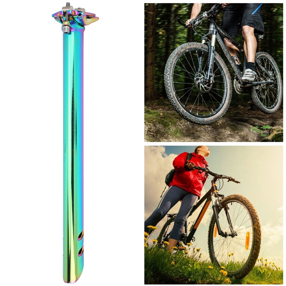 Durable Aluminum Alloy Bicycle Seatpost Lightweigh Adjustable Bike Saddle Post 31.6 X 400mm Easy Installation Bike Saddle Post Tube Bike Seatpost Replacement