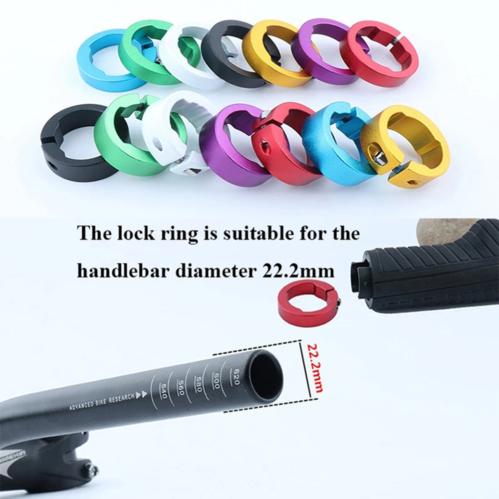 22.2mm Cycling Accessories Aluminum Alloy Mountain Bike Bicycle Grips Ring Bike Grips Fixing Ring Handlebar Lock Ring End Lock Rings