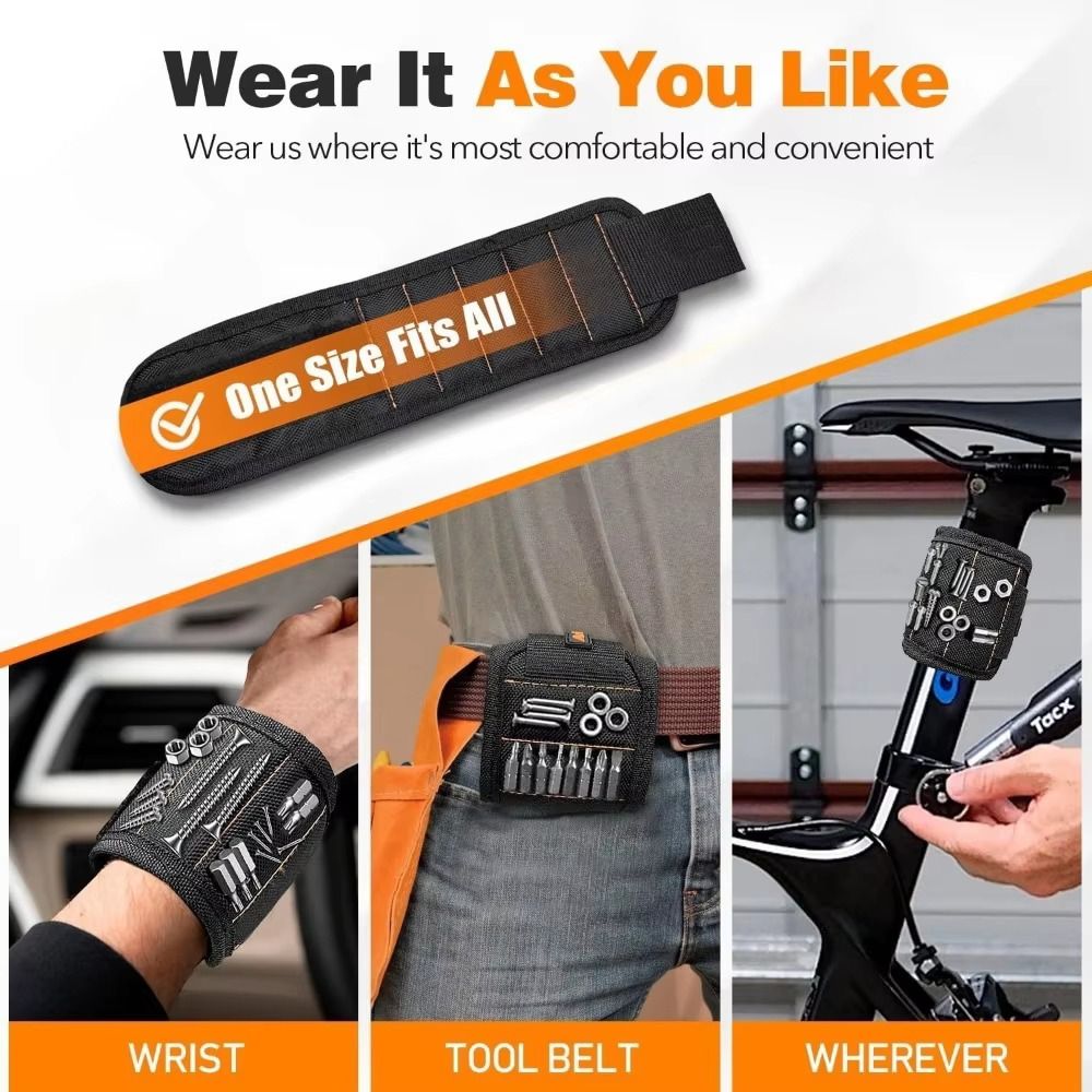 Ventilate Magnets Magnetic Wristband 3/5 Rows Adjustable Magnetic Pickups Portable Lightweight Portable Magnetic Arm Wristband Tool Bag